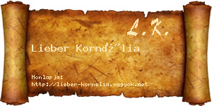 Lieber Kornélia névjegykártya